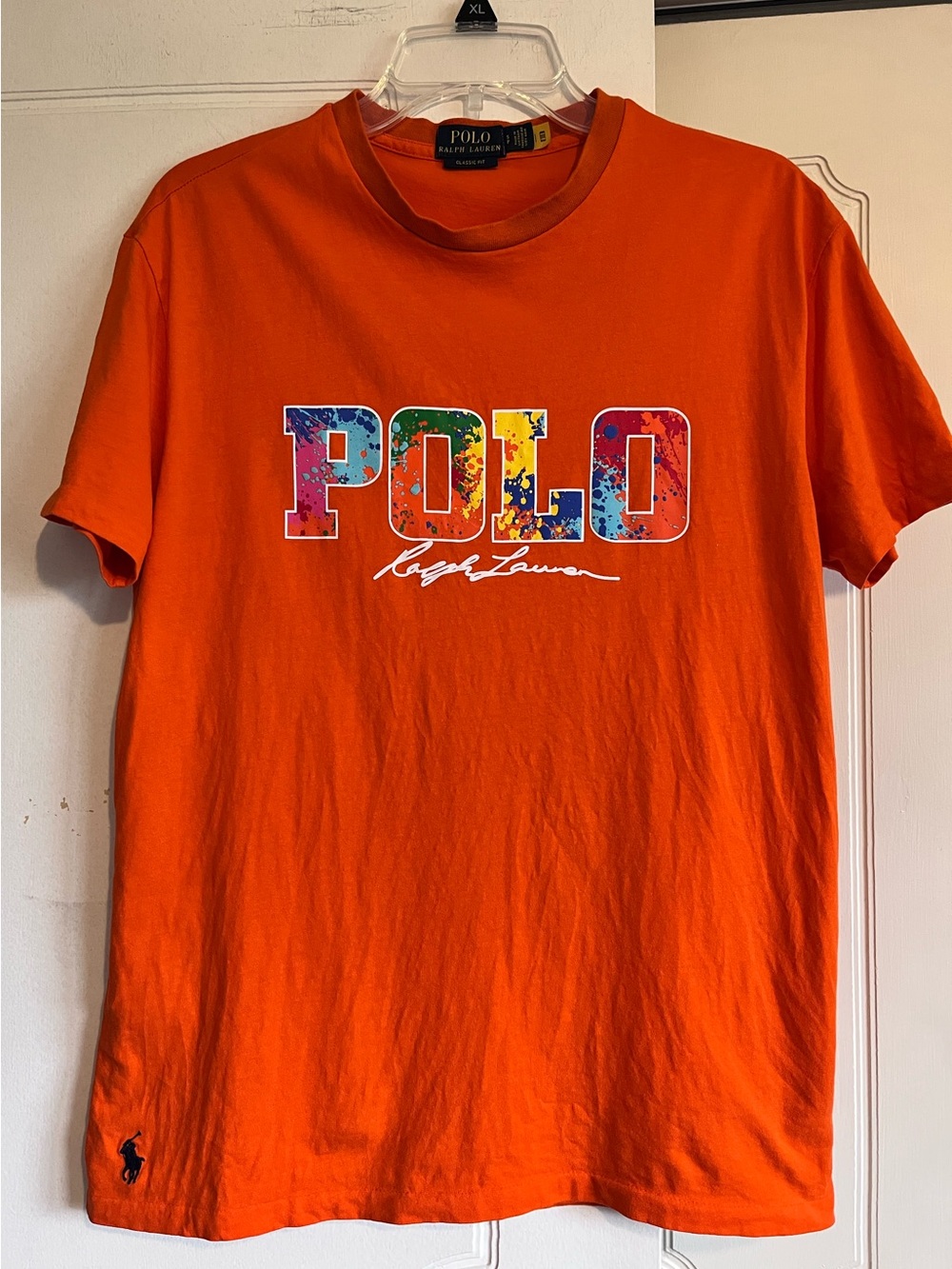 Polo Ralph Lauren Unisex Mens S Classic Fit Jersey T-Shirt Paint Splatter Logo